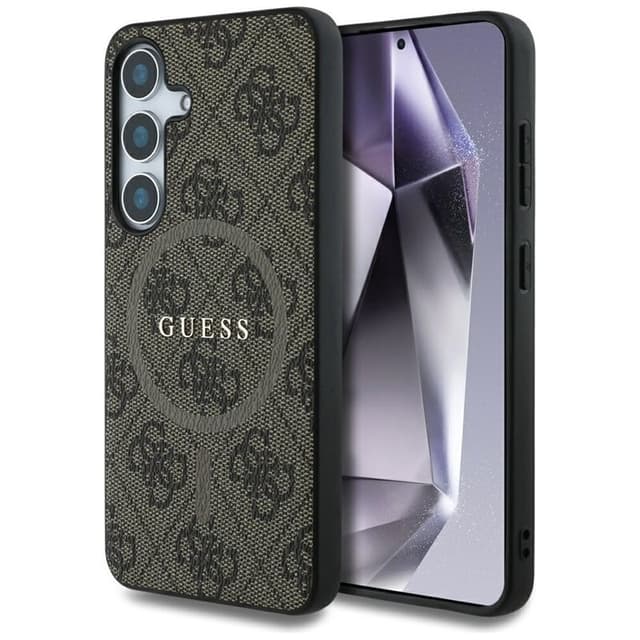 Guess Leather 4G MagSafe deksel Samsung Galaxy S25 - Brun