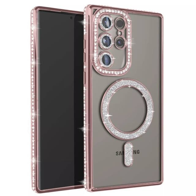 Diamond bling MagSafe cover Samsung Galaxy S25 Ultra - Pink