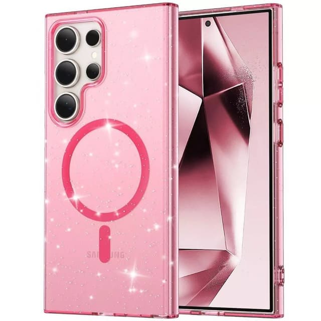 Glitter MagSafe kuori Samsung Galaxy S25 Ultra - Pink