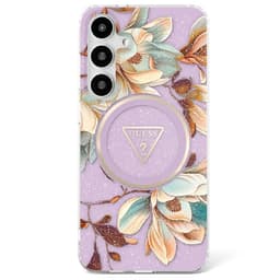Guess Glitter Flower MagSafe skal Samsung Galaxy S25 - Purple