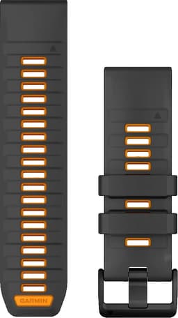 Garmin 26 mm QuickFit Silicone kelloranneke (grafiitti/oranssi)