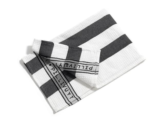 Pillivuyt Tea towel 90 x 60 cm Black/white wide stripes