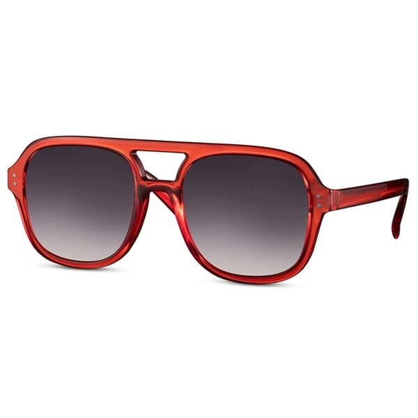 Punaiset Aviator-aurinkolasit – 100 % UV-suoja (kategoria 3), unisex-malli