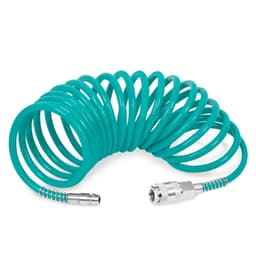 VONROC Spiralluftslang 5m | Tryckluftsslang med Universella Kopplingar | Flexibel & Trasselfri | 10 Bar Tryck | PE-material för Luftkompressor