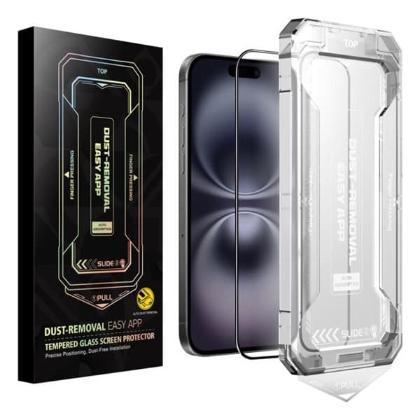 Herdet skjermbeskytter med enkel installasjon for iPhone 16 Plus / 15 Plus
