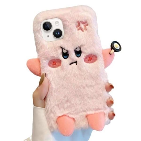 Rosa Fluffigt Bakskal till iPhone 13