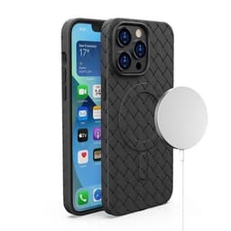 Woven Bakskal med MagSafe till iPhone 15 - Svart