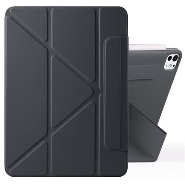 Konstläderfodral med ställ och magneter till iPad Pro 11 2024 - Svart