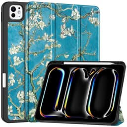 Til iPad Pro 11 (2024) Etui Tre-fold Stativ Tablet Cover med Pen Holder - Blossom