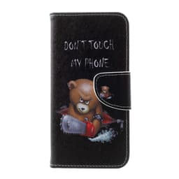 Ristikuvioitu Kuviollinen Lompakkokotelo Samsung Galaxy S10 - Angry Bear ja varoitussanat
