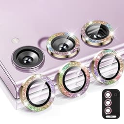 ENKAY kameralinsedeksel til Samsung Galaxy S24 herdet glass glitter