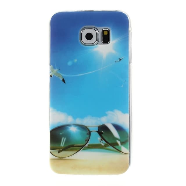 TPU Skal Samsung Galaxy S6 - Blue Sky and Glasses