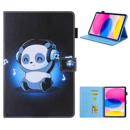 iPad 10.9 (2022) -tablettikotelon kansi taitettava jalusta - Panda/Musiikki