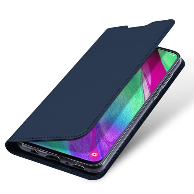 Samsung Galaxy A40 DUX DUCIS Skin Pro -sarjan teline kääntökotelo - tummansininen