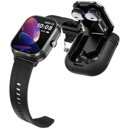 D8 Pro 2-i-1 Bluetooth-hodetelefoner og smartklokke Helseovervåking Silikonstropp