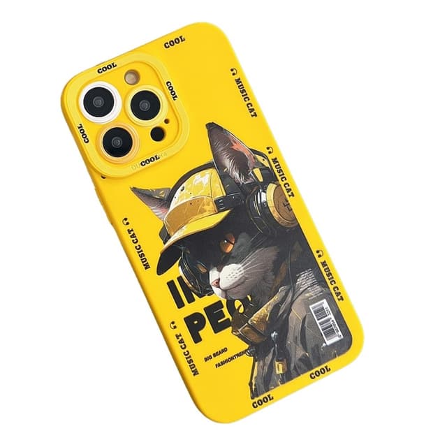 TPU-puhelinkotelon suojakuori iPhone 15 Pro Case Catille - Keltainen