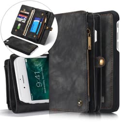 CASEME iPhone 8/7 Plus Retro Split läder plånboksfodral - Grå