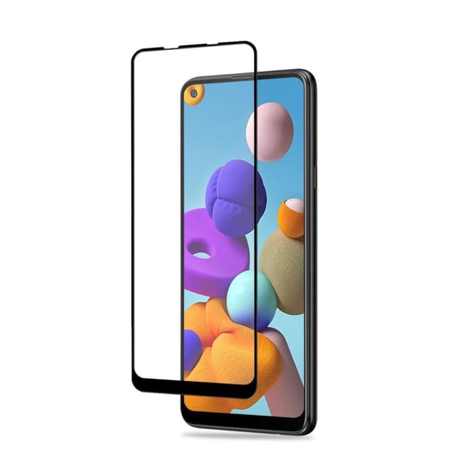 AMORUS Samsung Galaxy A21s Herdet Glass - Svart