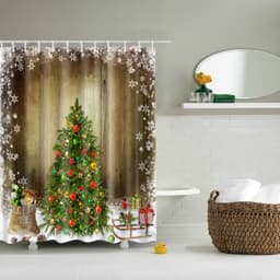 Badeværelsesbruseforhæng Shower Curtain Christmas  - Juletræ