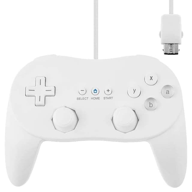 Gamepad kompatibel med Nintendo Wii, Wii U-kontroller 1,1 m kabel - Hvit