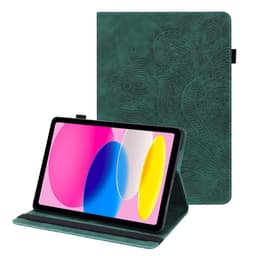Til iPad 10.9 (2022) Tabletetui Cover Blomsterprægning - Grøn