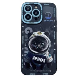 TPU telefonfodral Skal för iPhone 15 Pro Fodral Katt - Svart