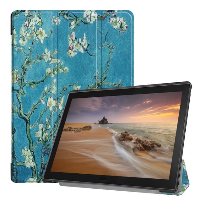 Trifoldet deksel til Lenovo Tab E10 - Tre med blomster