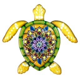 Turtle Iron Veggklistremerke Hagepynt 21,5x20cm - Gul