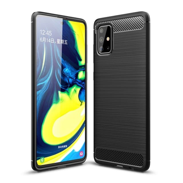 Samsung Galaxy A71 Karbon fiber Texture Skal - Svart
