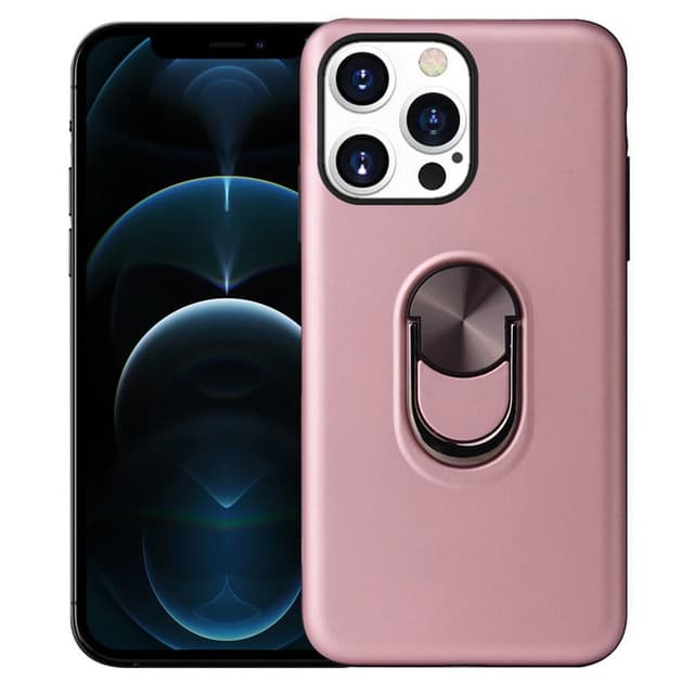 iPhone 13 Pro Hybrid Deksel Med Fingerring - Rose Gull