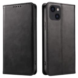 Lompakkoteline puhelimen kotelo iPhone 15 Pro Cell Cell Cell - Musta