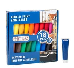Akrylfärg på tub 18-Pack färger - Idealisk för DIY & Konst
