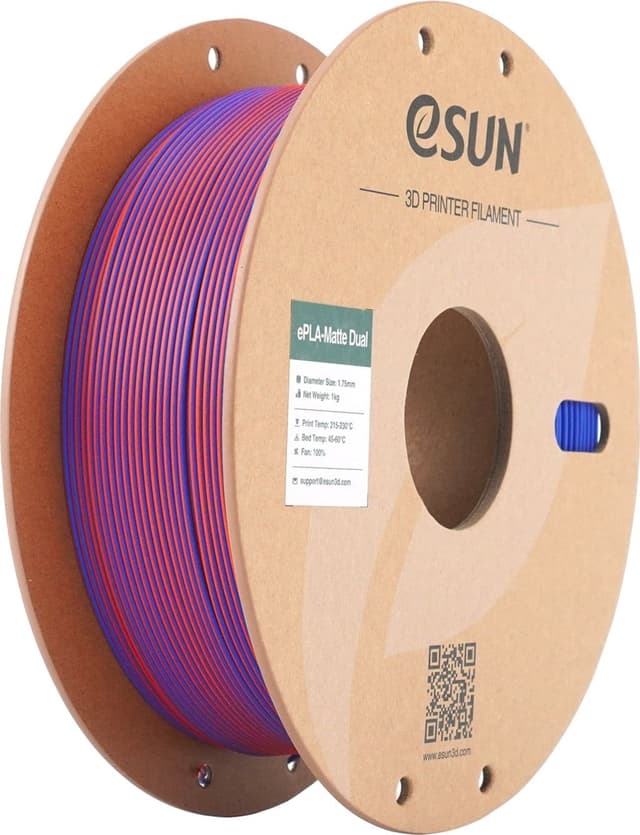 eSUN PLA Mat Dual 1.75 mm 1 kg - Rød Blå