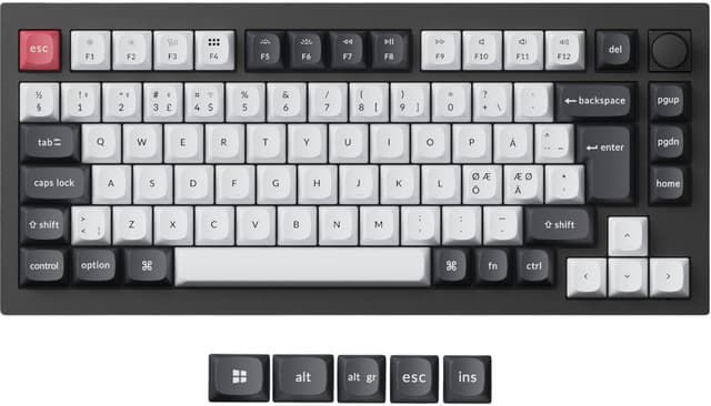 Keychron Q1 HE Carbon Black trådløst gamingtastatur