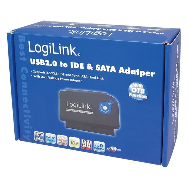 LogiLink USB 3.0 Dual-Bay Hard Drive Docking Station – Clone Function For 2.5”/3.5” SATA HDD/SSD Up To 12TB, With On/Off Switch & Power Supply