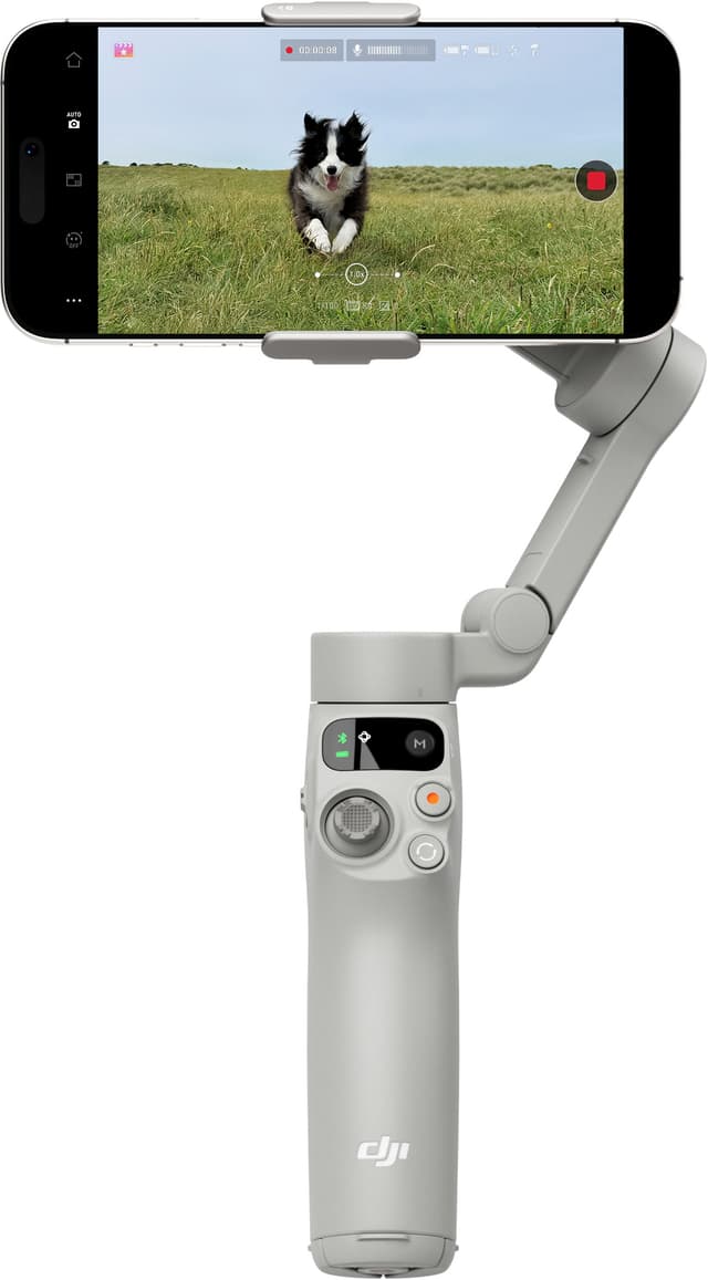 DJI Osmo Mobile 7P-gimbalstabilisator voor iPhone, Android, Native tracking, Verlichting, 3-assige telefoongimbal, Snel starten, Bewerken met één tik, Ingebouwde verlengstang en statief