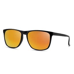 Miesten mustat aurinkolasit – 100 % UV-suoja, oranssit peililinssit