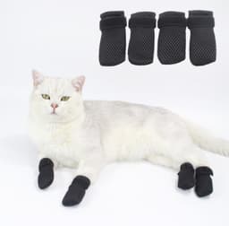 Neljän pakkauksen naarmuuntumista estävät pehmeät Pets Shoes -sukat Harmaa S