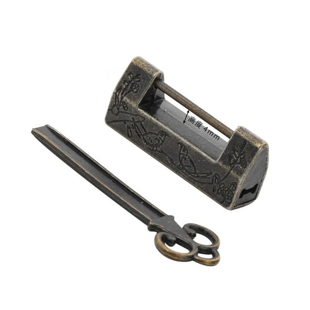 Antik hengelås - Vintage sinklegeringslås M
