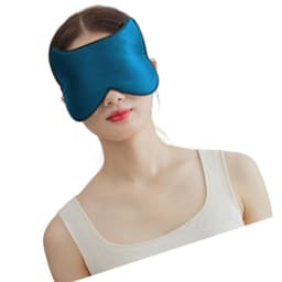 Silkeagtig sovemaske til rejser, blød øjenmaske til at sove med Blå