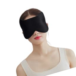 Silkeagtig sovemaske til rejser, blød øjenmaske til at sove med Sort