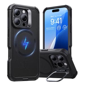 Cyber Tough (HaloLock) ESR-deksel med stativ for iPhone 16 Pro (svart)