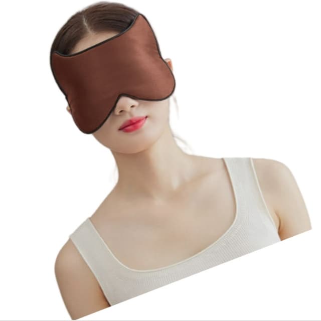 Silk Sleep Mask for Reise, Myk Øyemaske for Soving kaffe