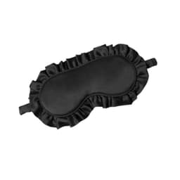 Silkesøvnmaske til kvinder og mænd, blød øjenmaske til at sove i Sort