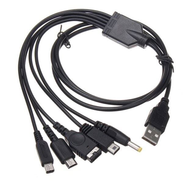 5in1 USB-kabel kompatibel med Nintendo Wii U / 3DSXL / 3DS