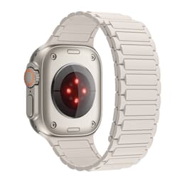 Magnetisk silikonrem for Apple Watch 1/2/3/4/5/6/7/8/9, Apple Watch SE Hvit 42/44/45/49 mm