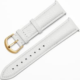 Klockarmband med Litchi mönster Vit 16 mm