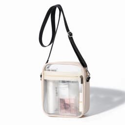 Crossbody PVC liten fyrkantig väska Beige
