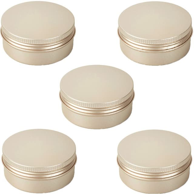 Aluminiumsboks med skrukork 10 ml 5-pak Gull
