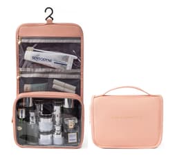 Hengende toalettmappe, kosmetikkveske for reise Rosa